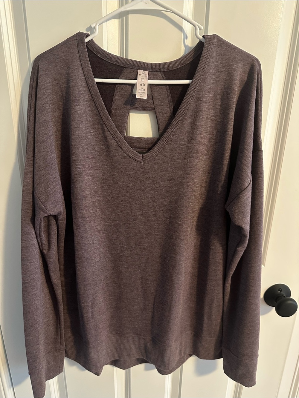 Balance Collection Mauve V-Neck Long Sleeve Pullover